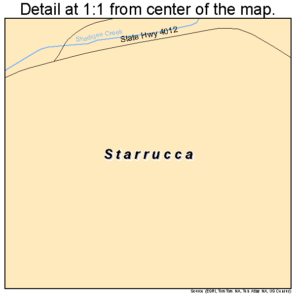 Starrucca, Pennsylvania road map detail