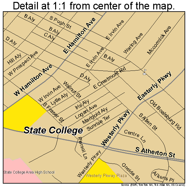 State College Pennsylvania Street Map 4273808