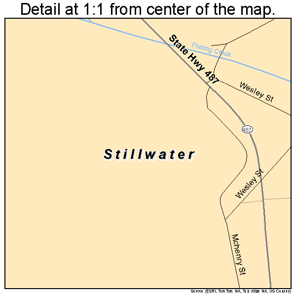Stillwater, Pennsylvania road map detail