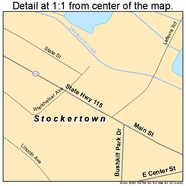 Stockertown, Pennsylvania road map detail