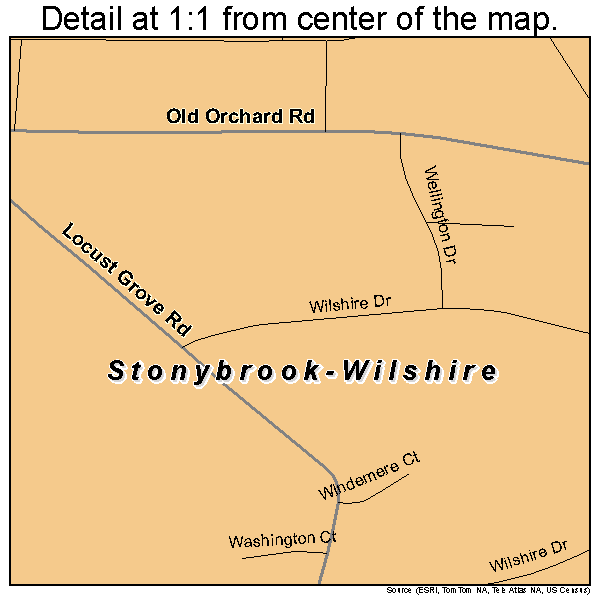 Stonybrook-Wilshire, Pennsylvania road map detail