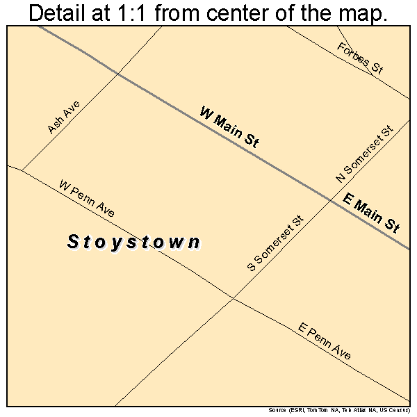 Stoystown, Pennsylvania road map detail
