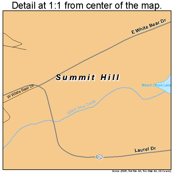 Summit Hill, Pennsylvania road map detail