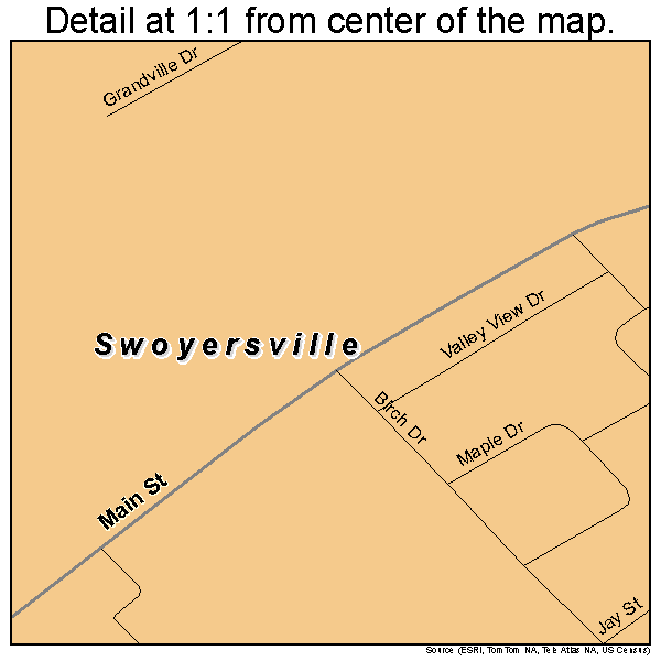 Swoyersville, Pennsylvania road map detail