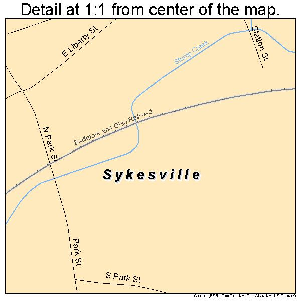 Sykesville, Pennsylvania road map detail