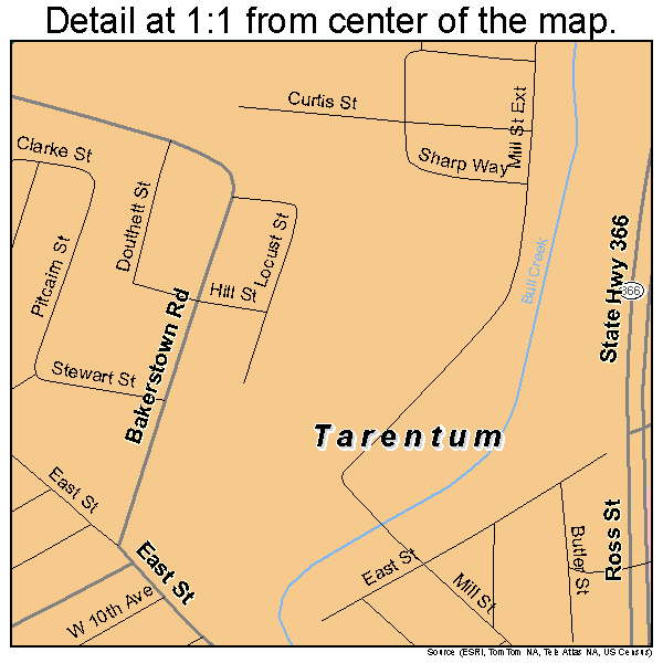 Tarentum, Pennsylvania road map detail