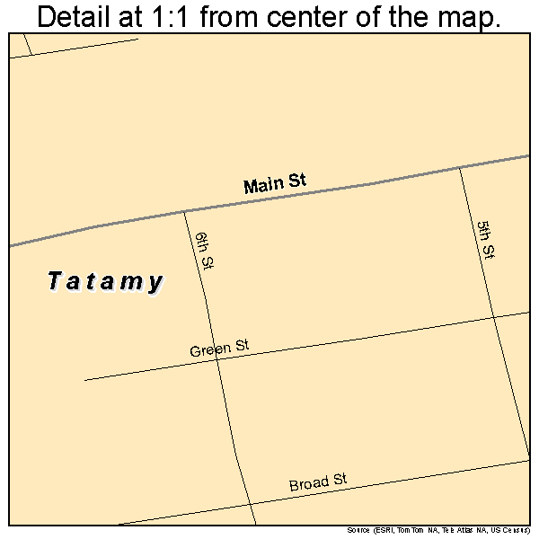 Tatamy, Pennsylvania road map detail