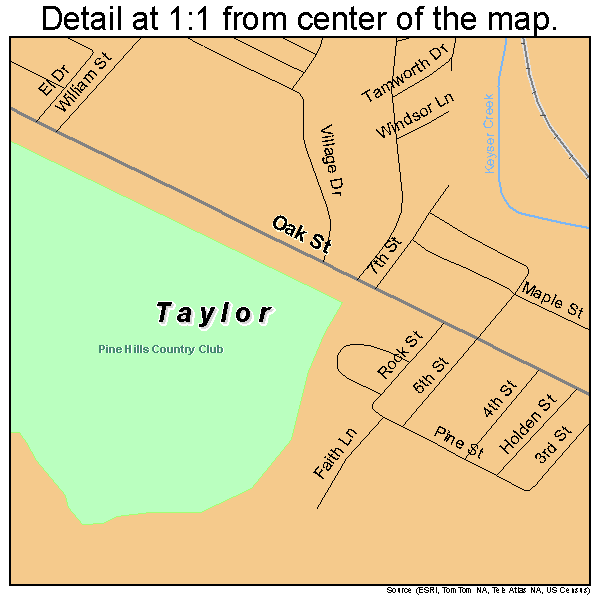 Taylor, Pennsylvania road map detail