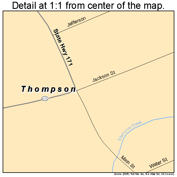 Thompson, Pennsylvania road map detail