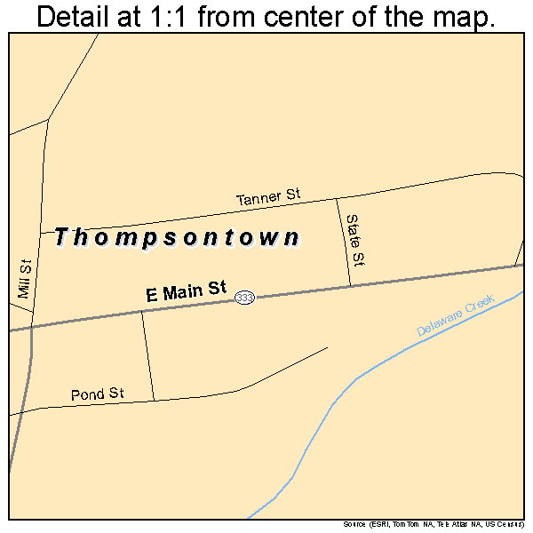 Thompsontown, Pennsylvania road map detail