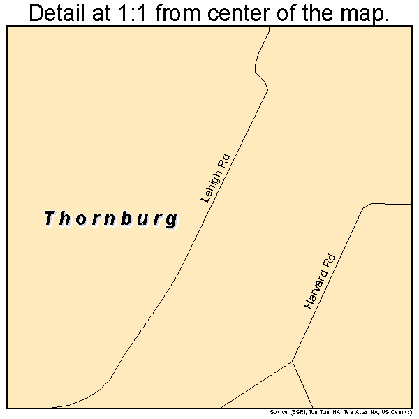 Thornburg, Pennsylvania road map detail