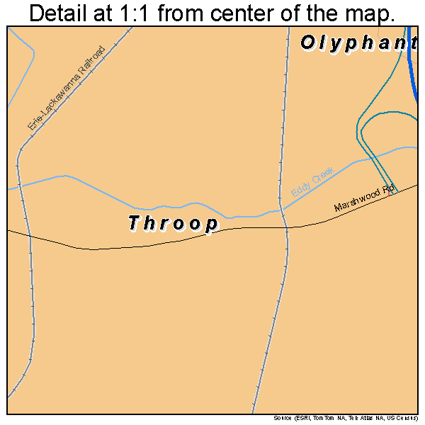 Throop, Pennsylvania road map detail