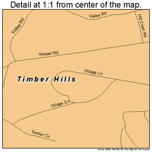 Timber Hills, Pennsylvania road map detail