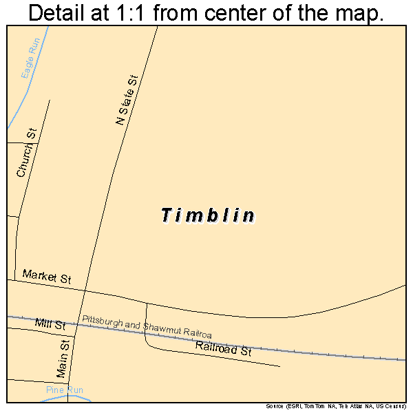 Timblin, Pennsylvania road map detail