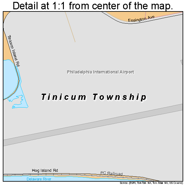 Tinicum Township, Pennsylvania road map detail