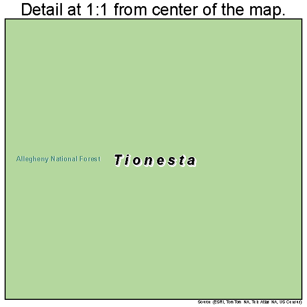 Tionesta, Pennsylvania road map detail