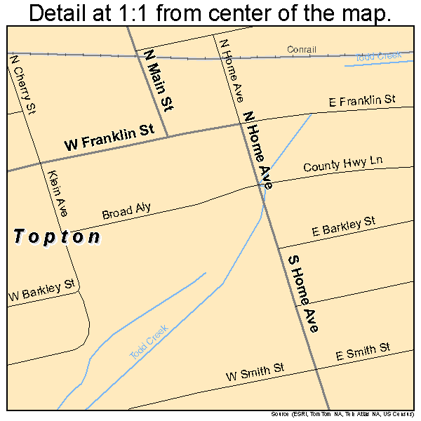 Topton, Pennsylvania road map detail