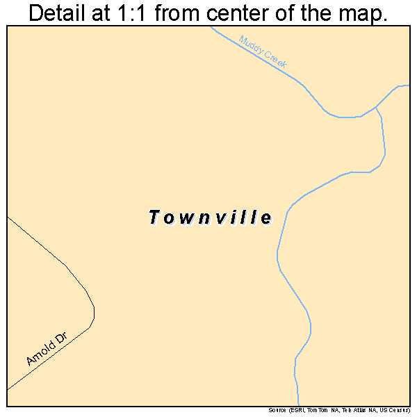 Townville, Pennsylvania road map detail