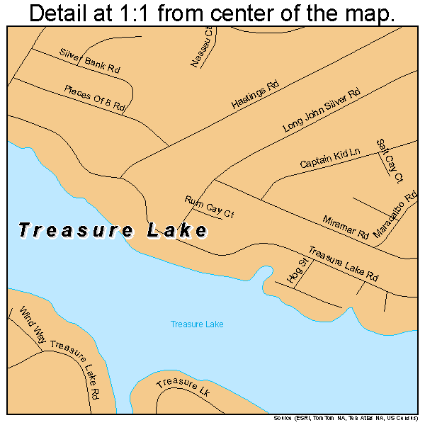 Treasure Lake, Pennsylvania road map detail