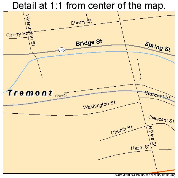 Tremont, Pennsylvania road map detail