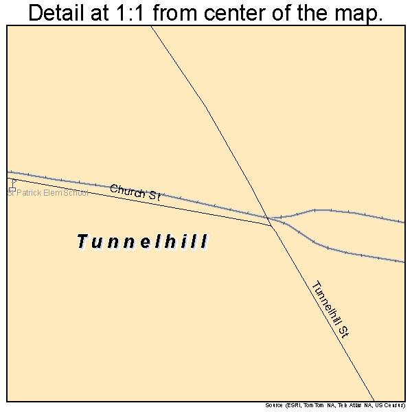 Tunnelhill, Pennsylvania road map detail