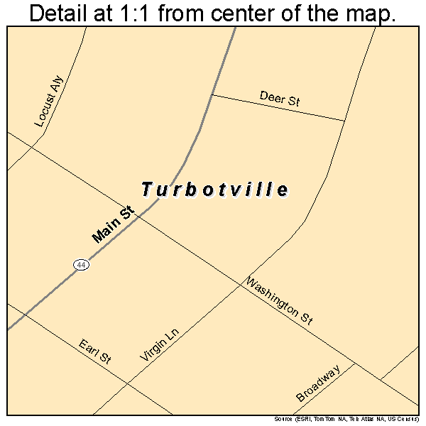 Turbotville, Pennsylvania road map detail