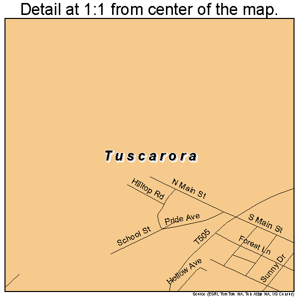 Tuscarora, Pennsylvania road map detail