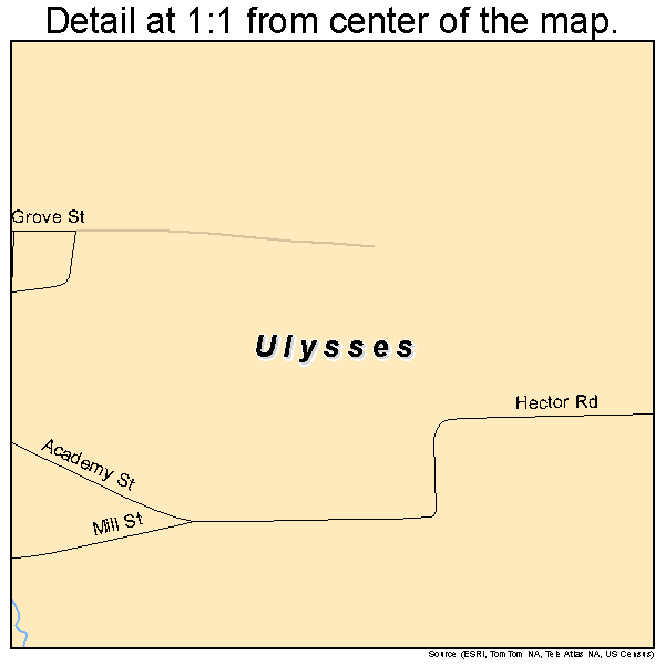 Ulysses, Pennsylvania road map detail
