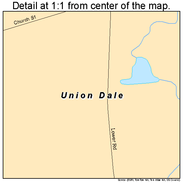 Union Dale, Pennsylvania road map detail