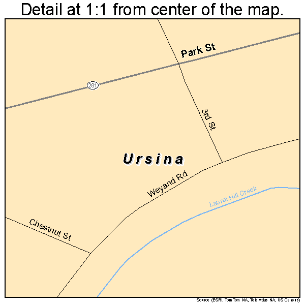 Ursina, Pennsylvania road map detail