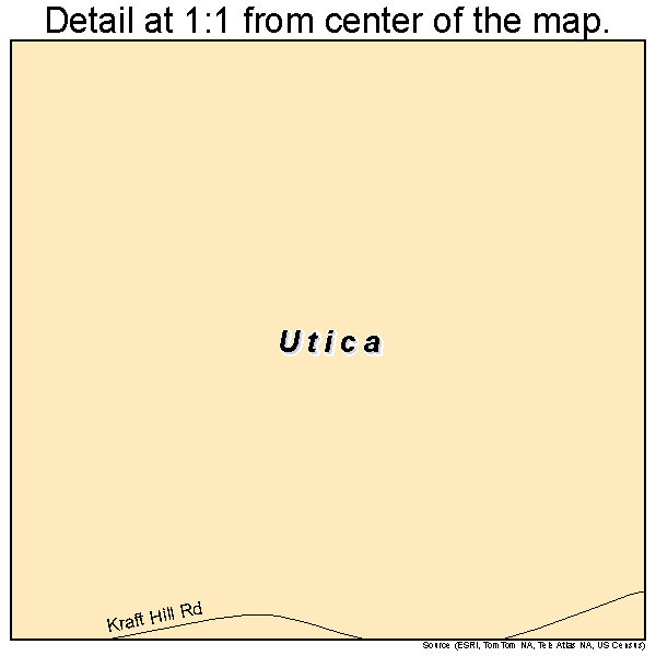 Utica, Pennsylvania road map detail