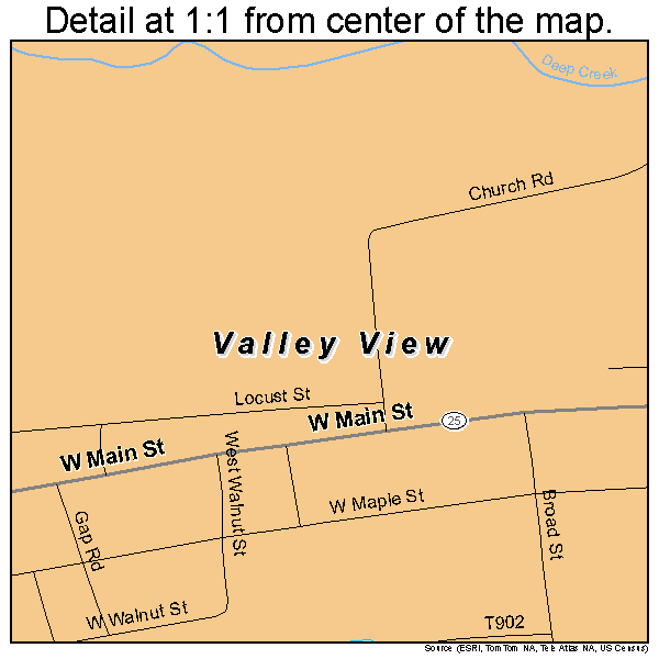 Valley View, Pennsylvania road map detail
