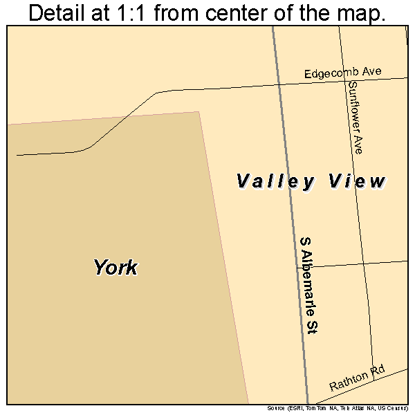 Valley View, Pennsylvania road map detail