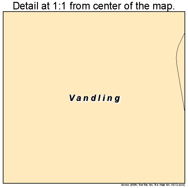 Vandling, Pennsylvania road map detail