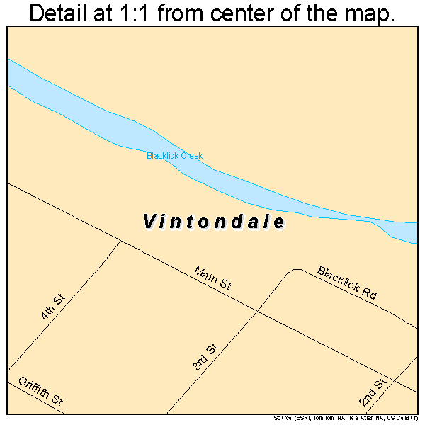 Vintondale, Pennsylvania road map detail