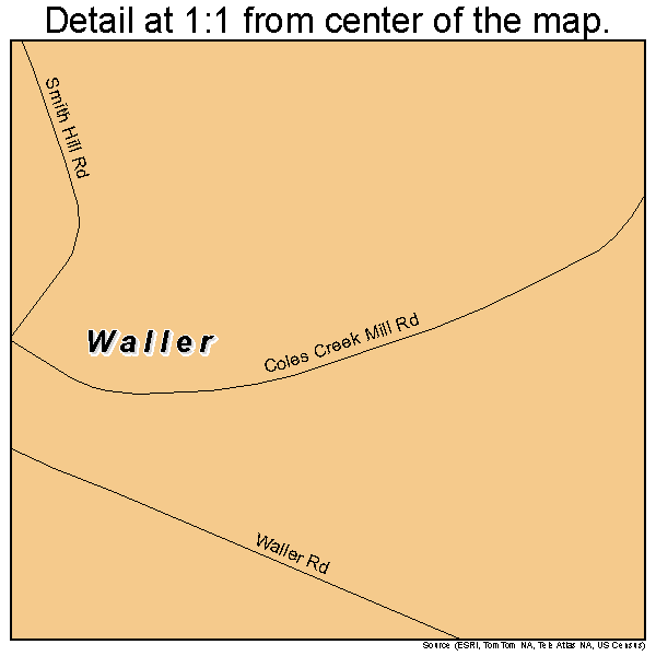 Waller, Pennsylvania road map detail