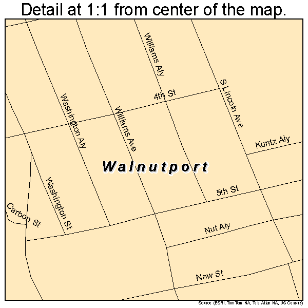 Walnutport, Pennsylvania road map detail