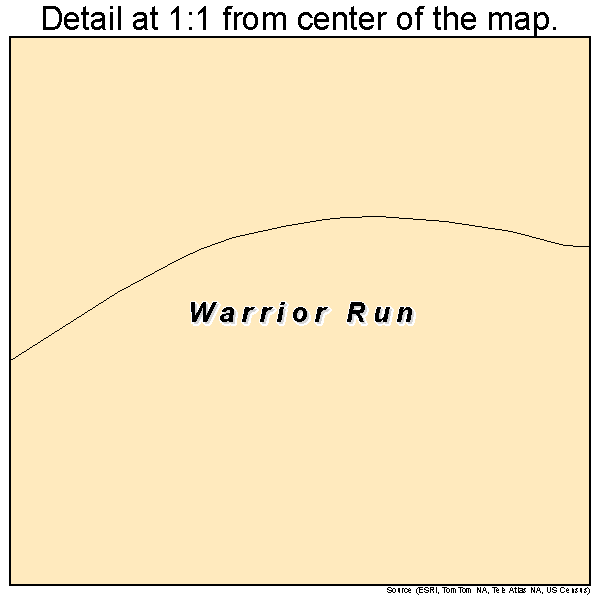 Warrior Run, Pennsylvania road map detail