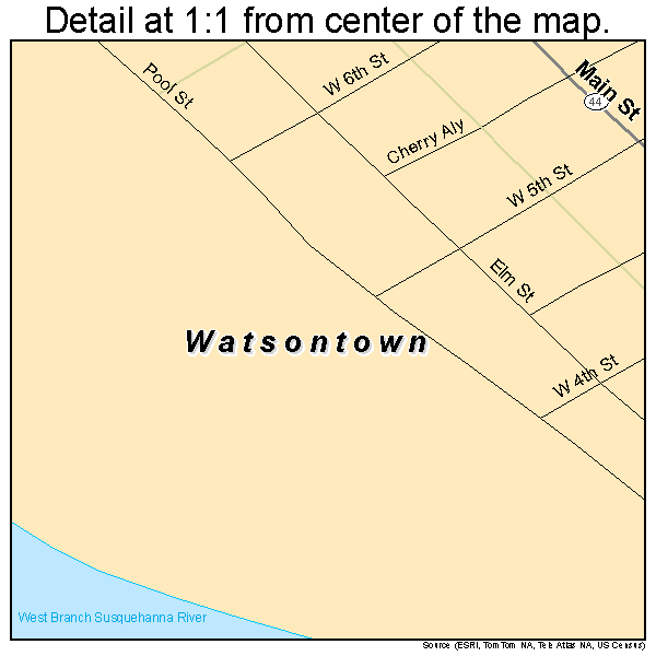 Watsontown, Pennsylvania road map detail