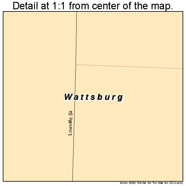 Wattsburg, Pennsylvania road map detail