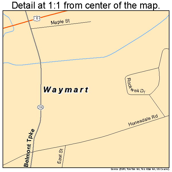 Waymart, Pennsylvania road map detail