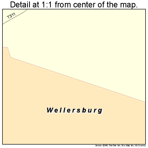 Wellersburg, Pennsylvania road map detail