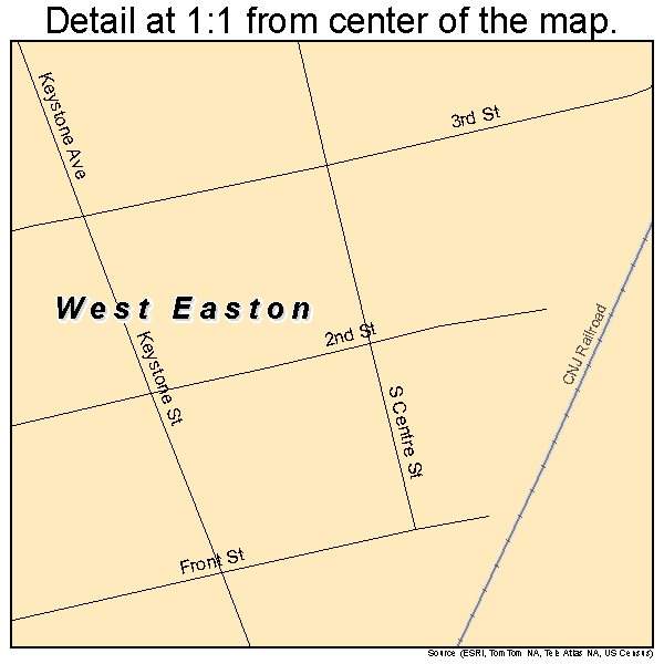 West Easton, Pennsylvania road map detail