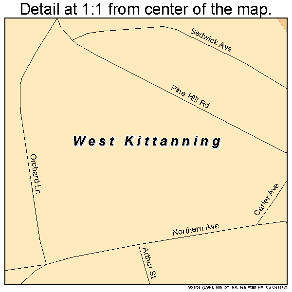West Kittanning, Pennsylvania road map detail