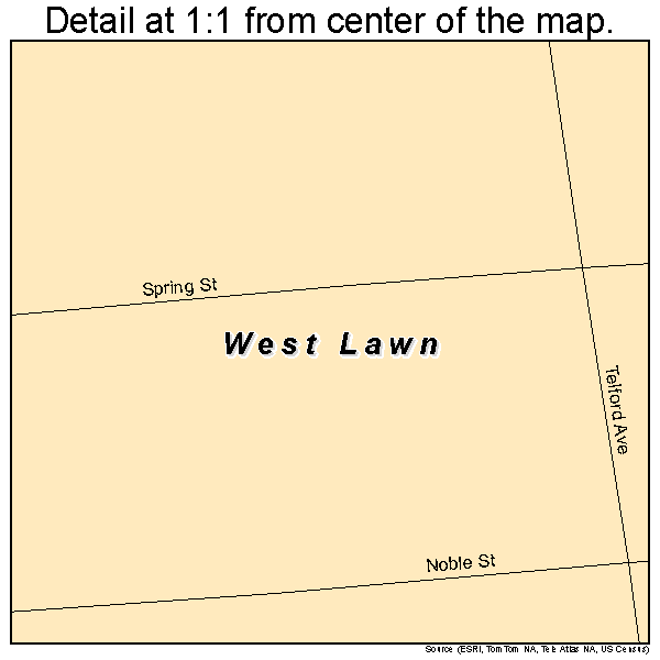 West Lawn, Pennsylvania road map detail