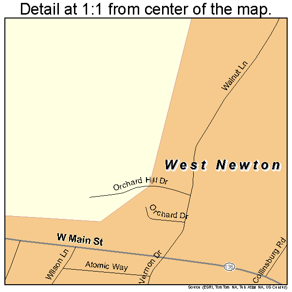 West Newton, Pennsylvania road map detail