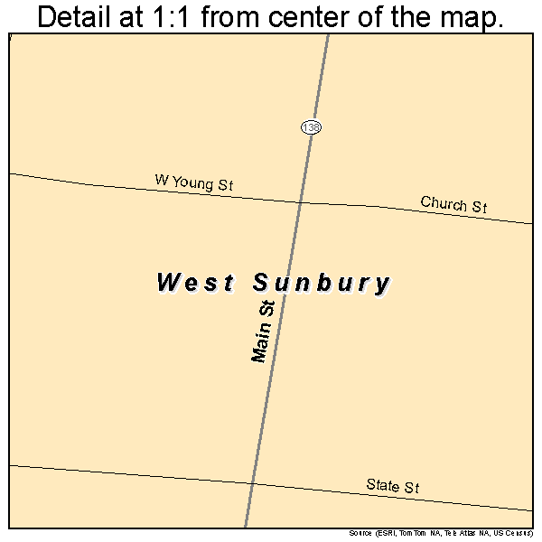 West Sunbury, Pennsylvania road map detail