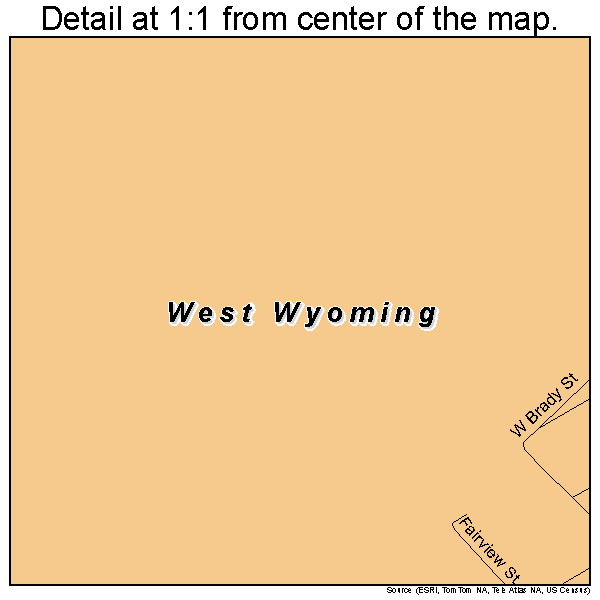 West Wyoming, Pennsylvania road map detail