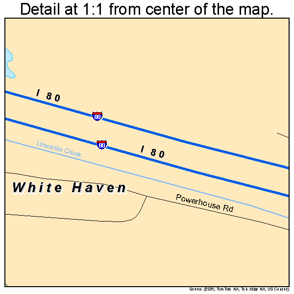 White Haven, Pennsylvania road map detail