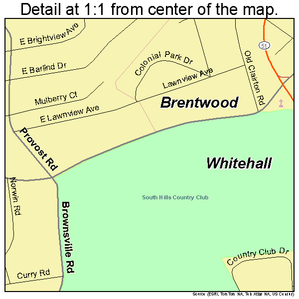 Whitehall, Pennsylvania road map detail